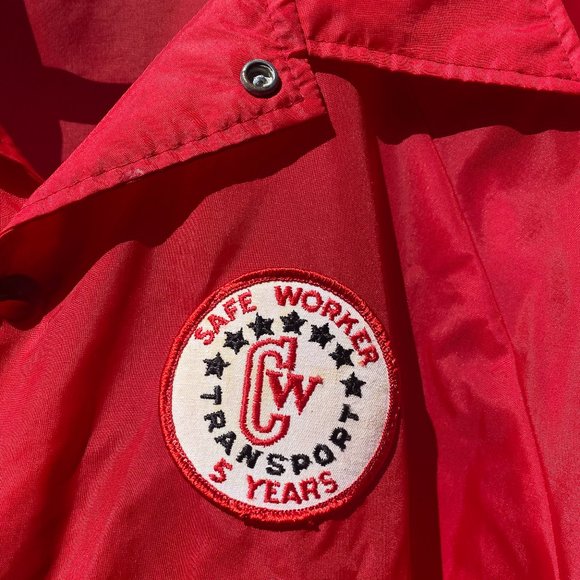 Vintage red lightweight nylon company recognition jacket - Picture 2 of 5